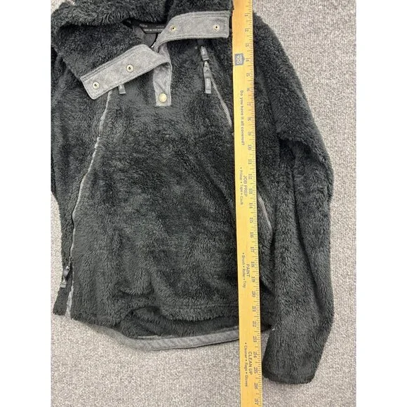 Kuhl Pullover Womens Small Gray Flight Sherpa Fleece Hoodie Half Snap Jacket - Picture 4 of 6